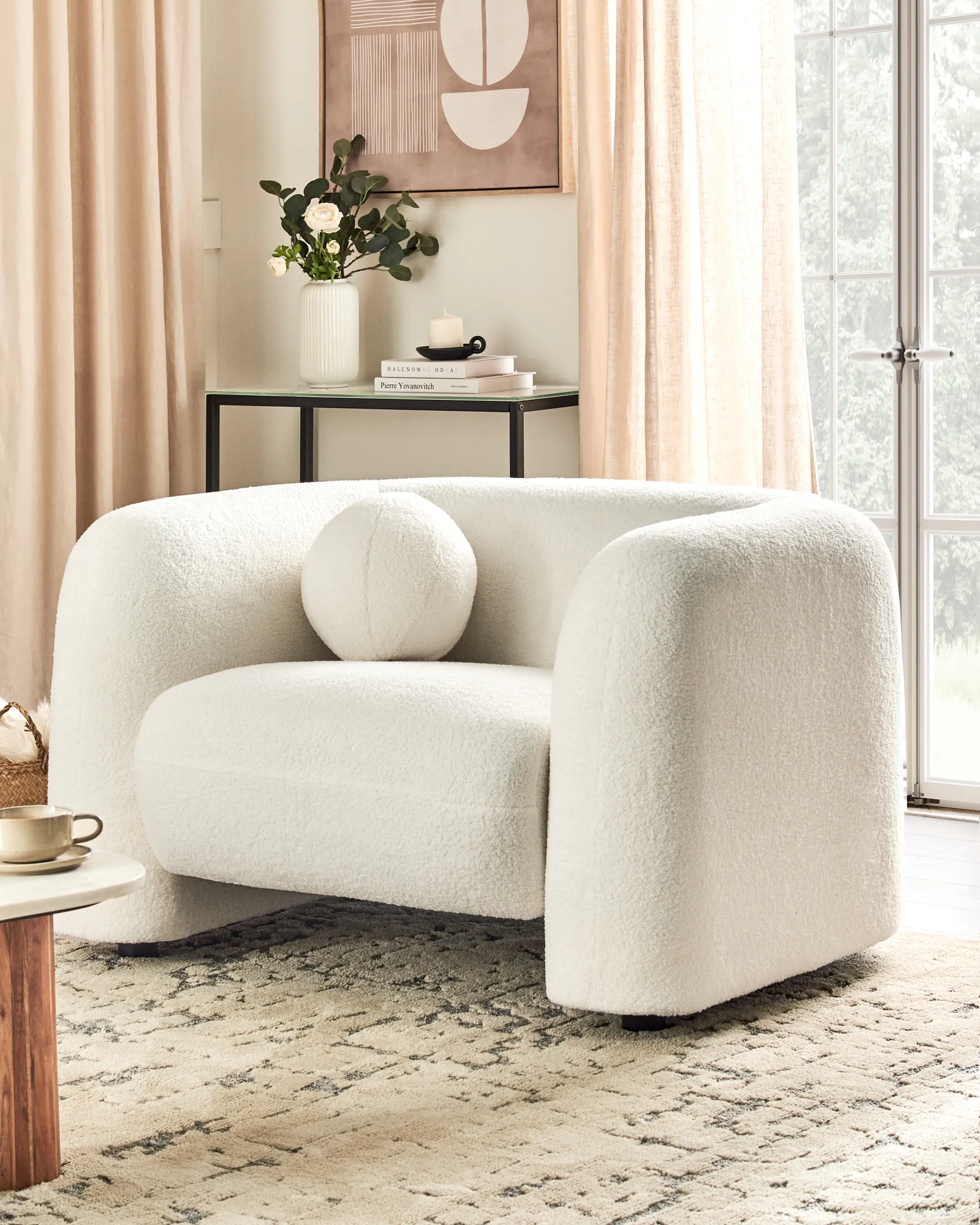Armchair LEIREN Boucle White_920643