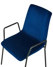 Set med 2 matstolar JEFFERSON Sammet Mörkblå_788551