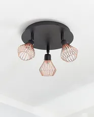 Spotlampe med 3 lys VOLGA Justerbar Metall Svart_765672
