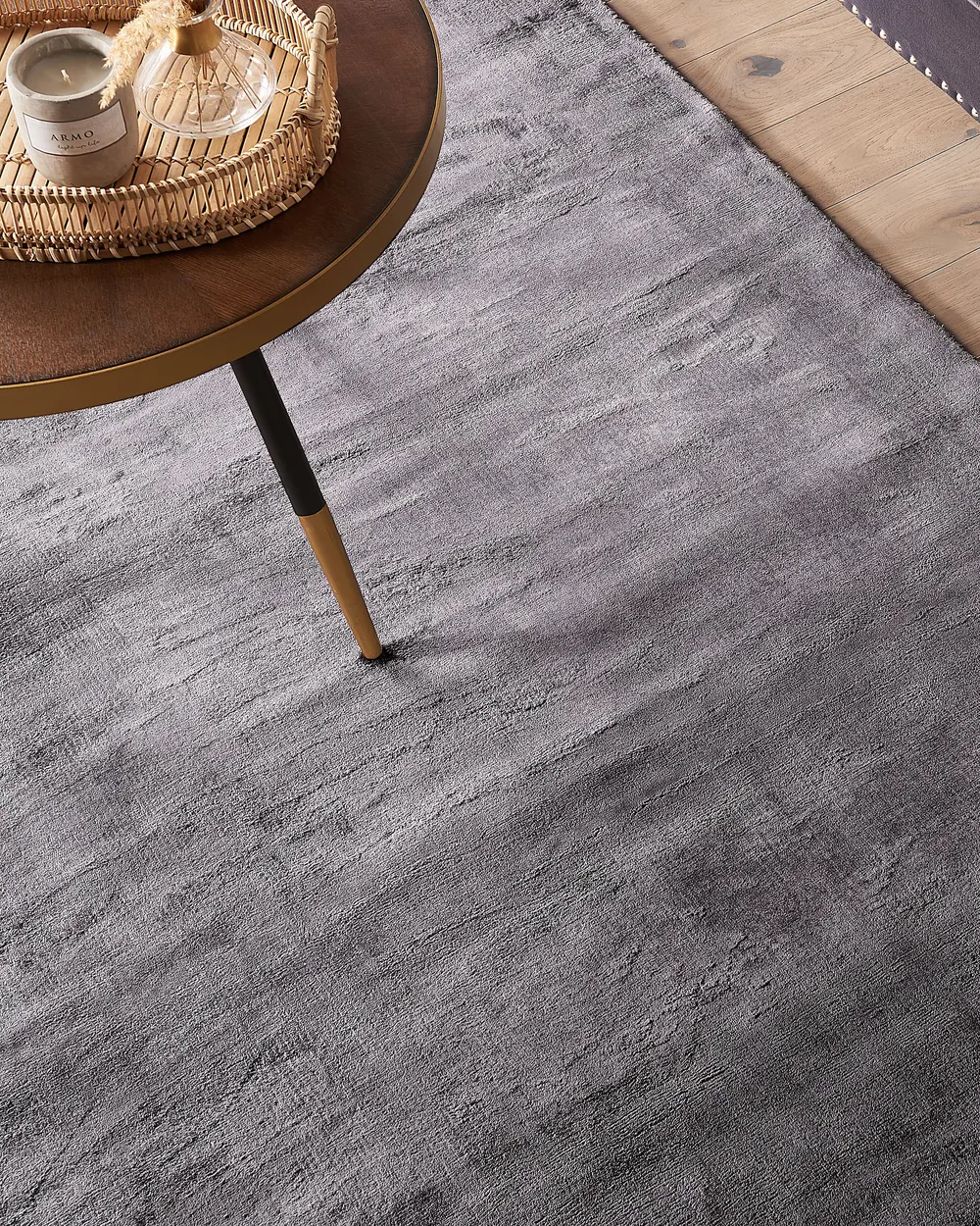 Viscose Area Rug Dark Grey GESI II Various Sizes