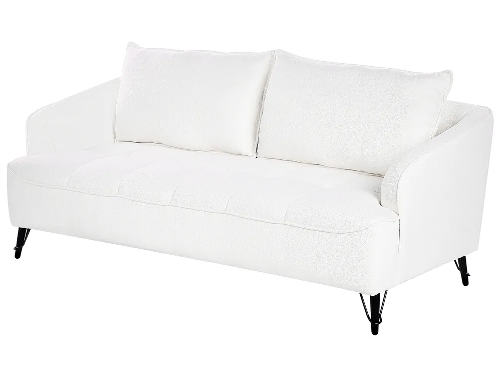 Living Room Set 5 Seater HOBRO Boucle White_948035