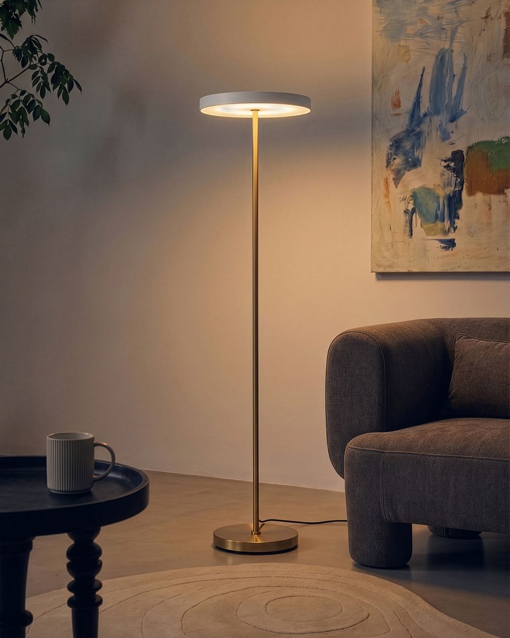 LED-lattiavalaisin EVENLODE himmennettävä Metalli Valkoinen