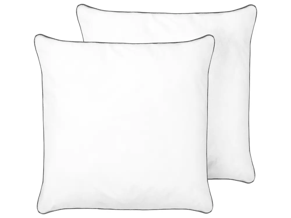 Set of 2 Bed Pillows PELISTER High 80 x 80 cm Microfibre White