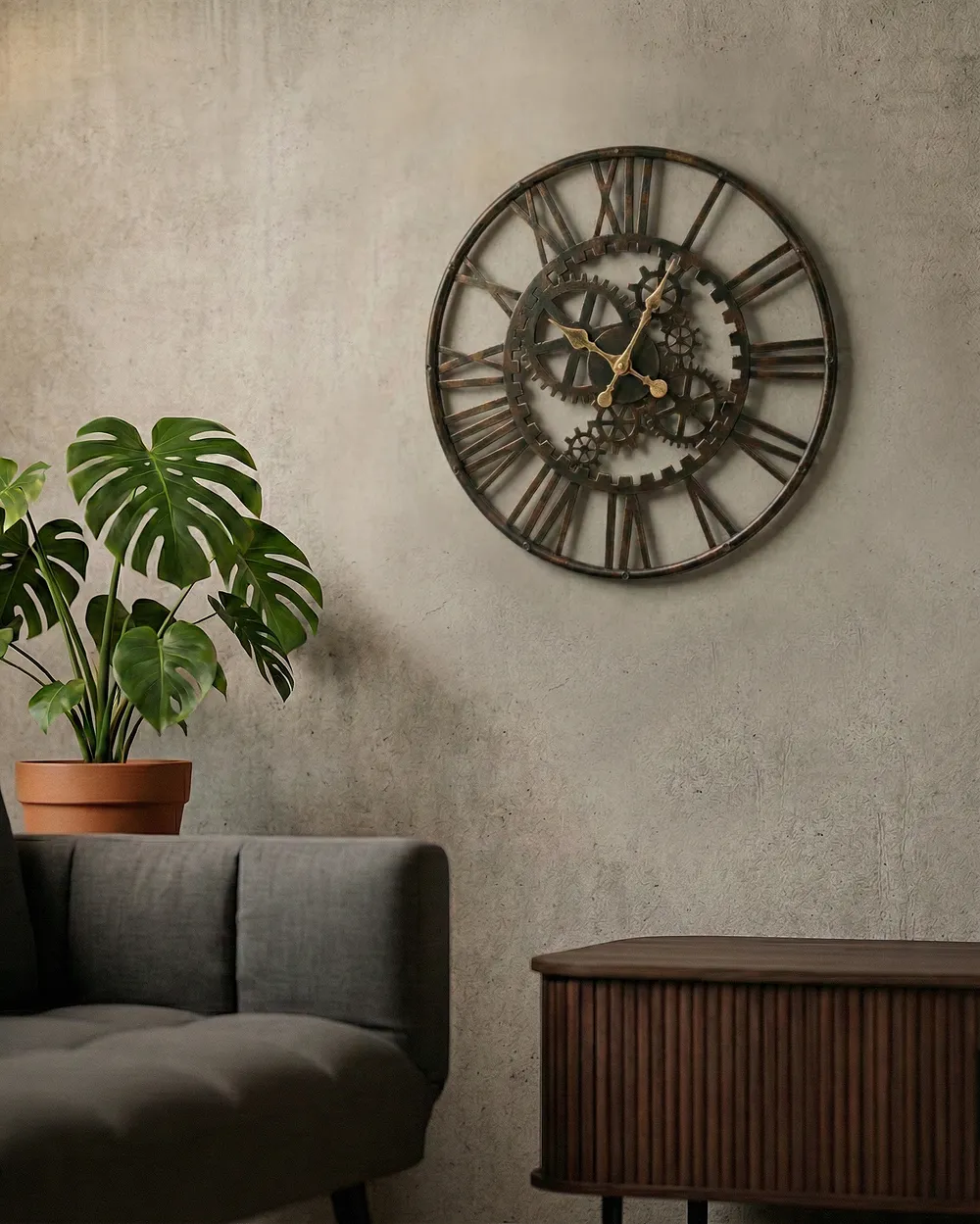 Wall Clock PETRER 60 cm Metal Black