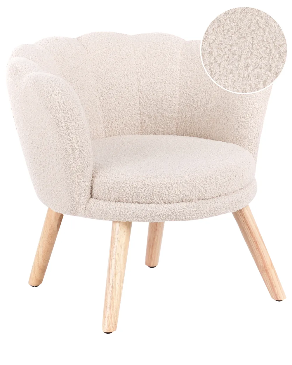 Kids Armchair HALBY Boucle Light Beige