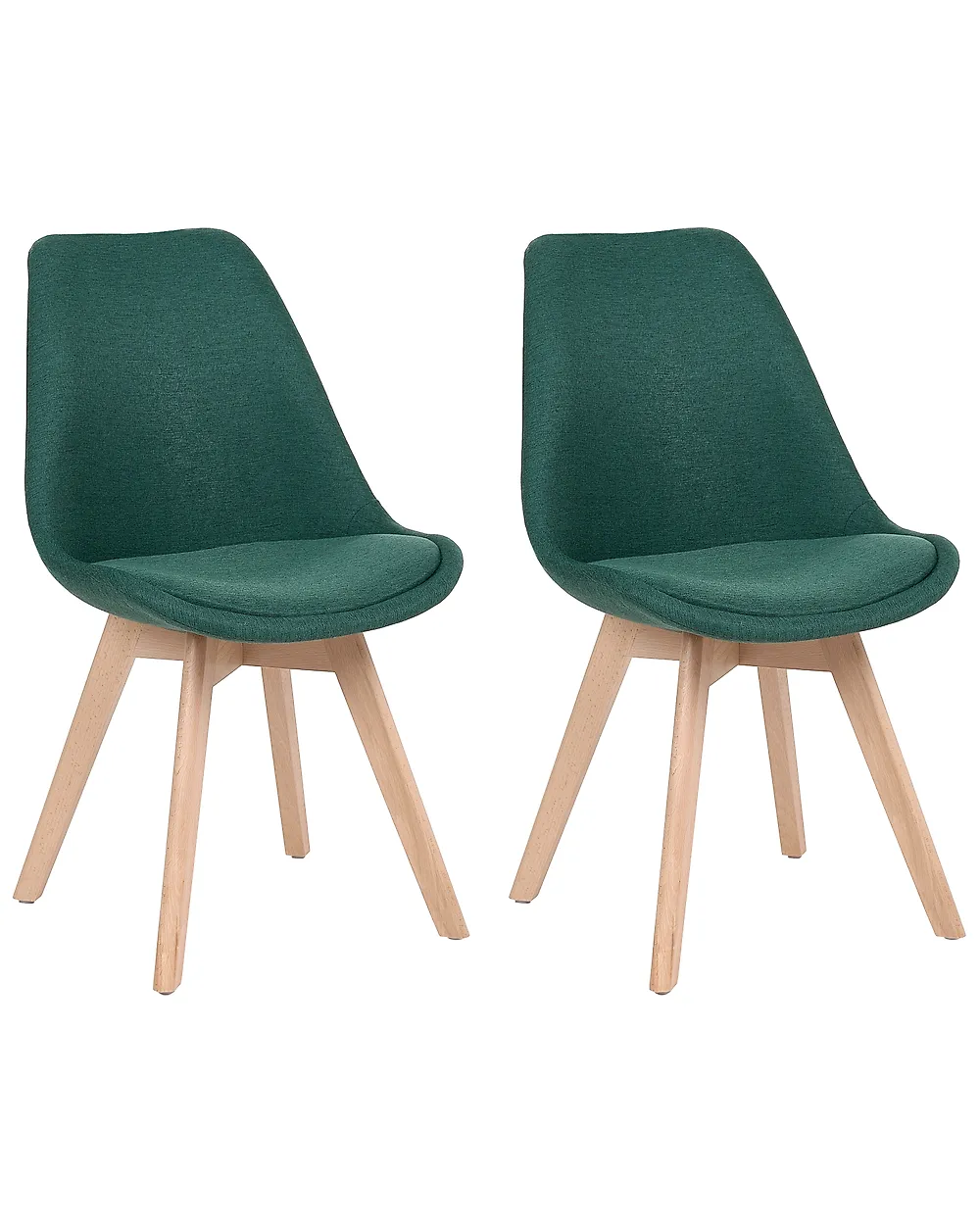 Set of 2 Dining Chairs DAKOTA II Fabric Green_1187009
