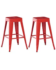 Set med 2 barstolar CABRILLO Metall Röd_694253