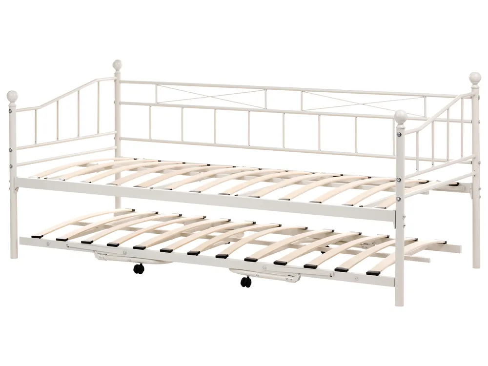 Daybed Metal LOUANNEC 90 x 200 cm (EU Single) Extendable Beige_1118322