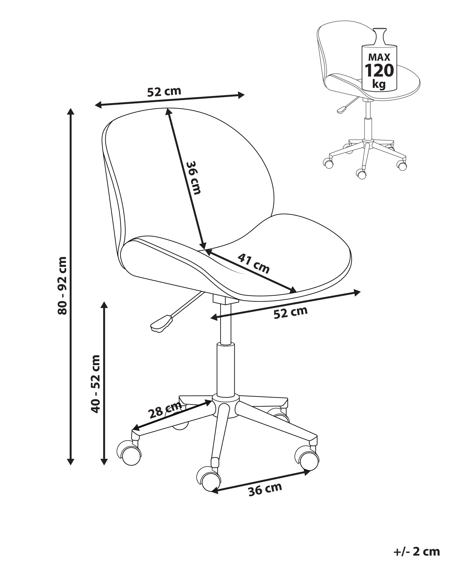 Desk Chair MENESHA Boucle White_962878