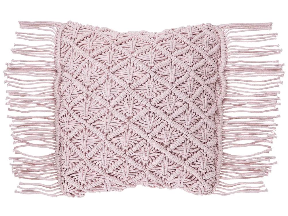 Throw Cushion YANIKLAR 40 x 40 cm Cotton Pink Geometric Pattern