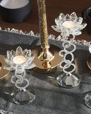 Candle Holder OVIEDO 19 cm Glass Silver_722241