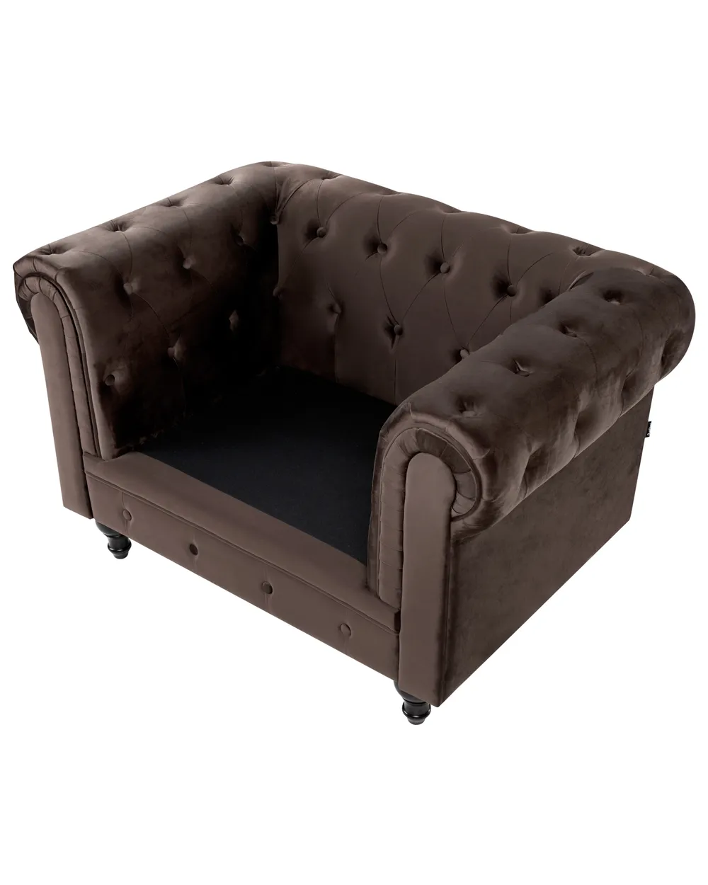Fåtölj CHESTERFIELD Sammet Mörkbrun_1064985