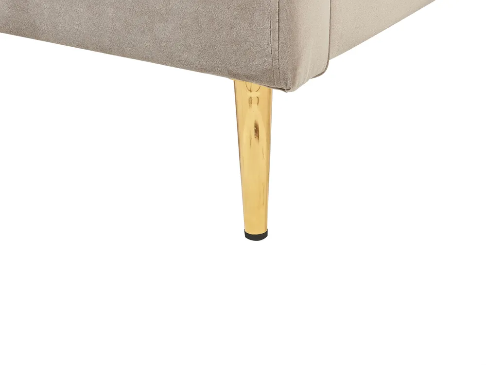 Bed Velvet CHALEIX 140 x 200 cm (EU Double) Taupe_844565