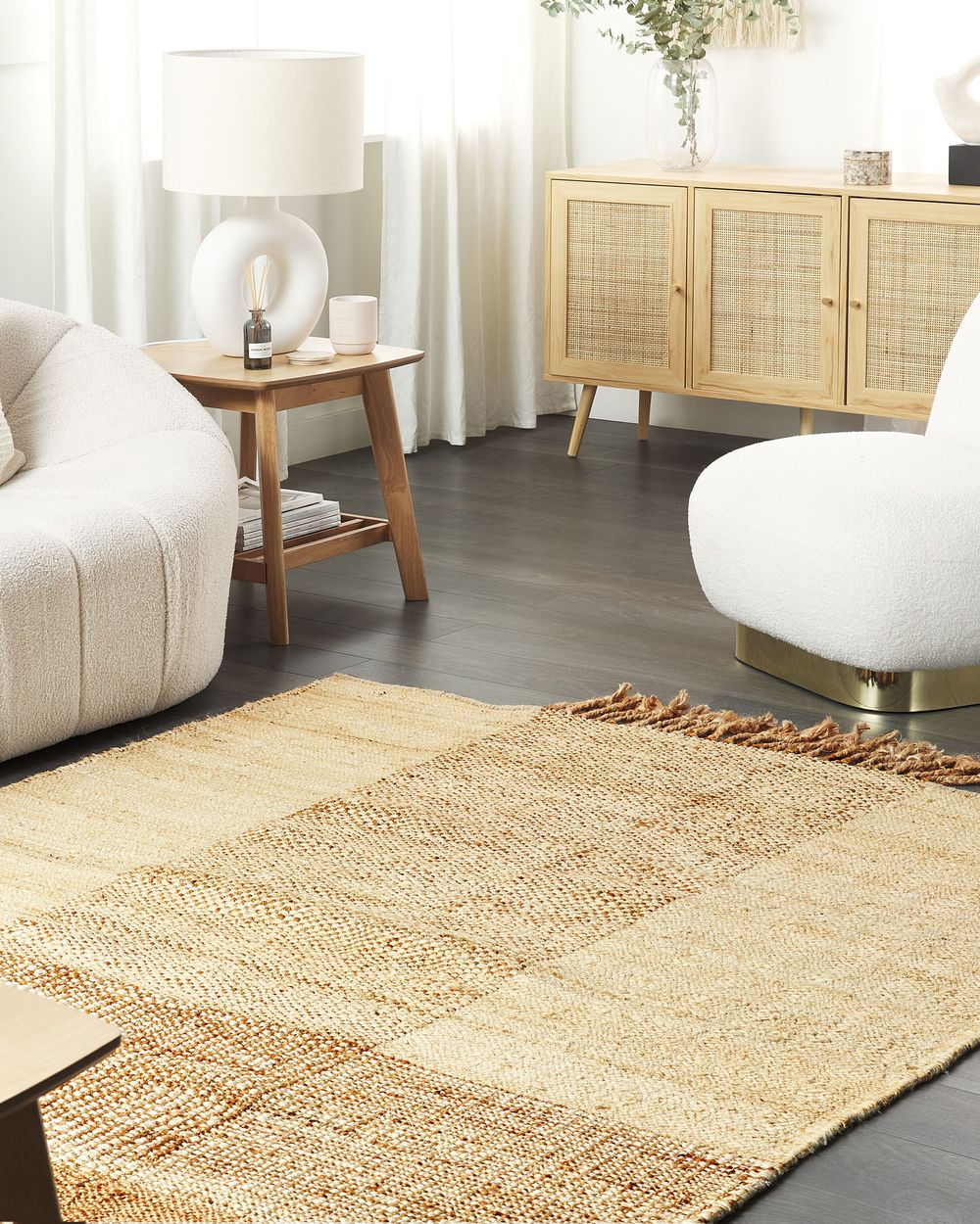 Teppe HAMZALAR Beige 140 x 200 cm Jute
