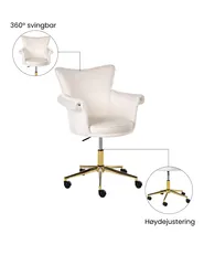 Kontorstol VELENCIA Fløyel Off white_1065160