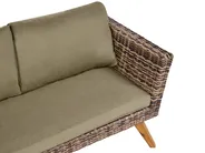 Garden Corner Sofa with Table 6 Seater VITTORIA PE Rattan Olive Green_1091862
