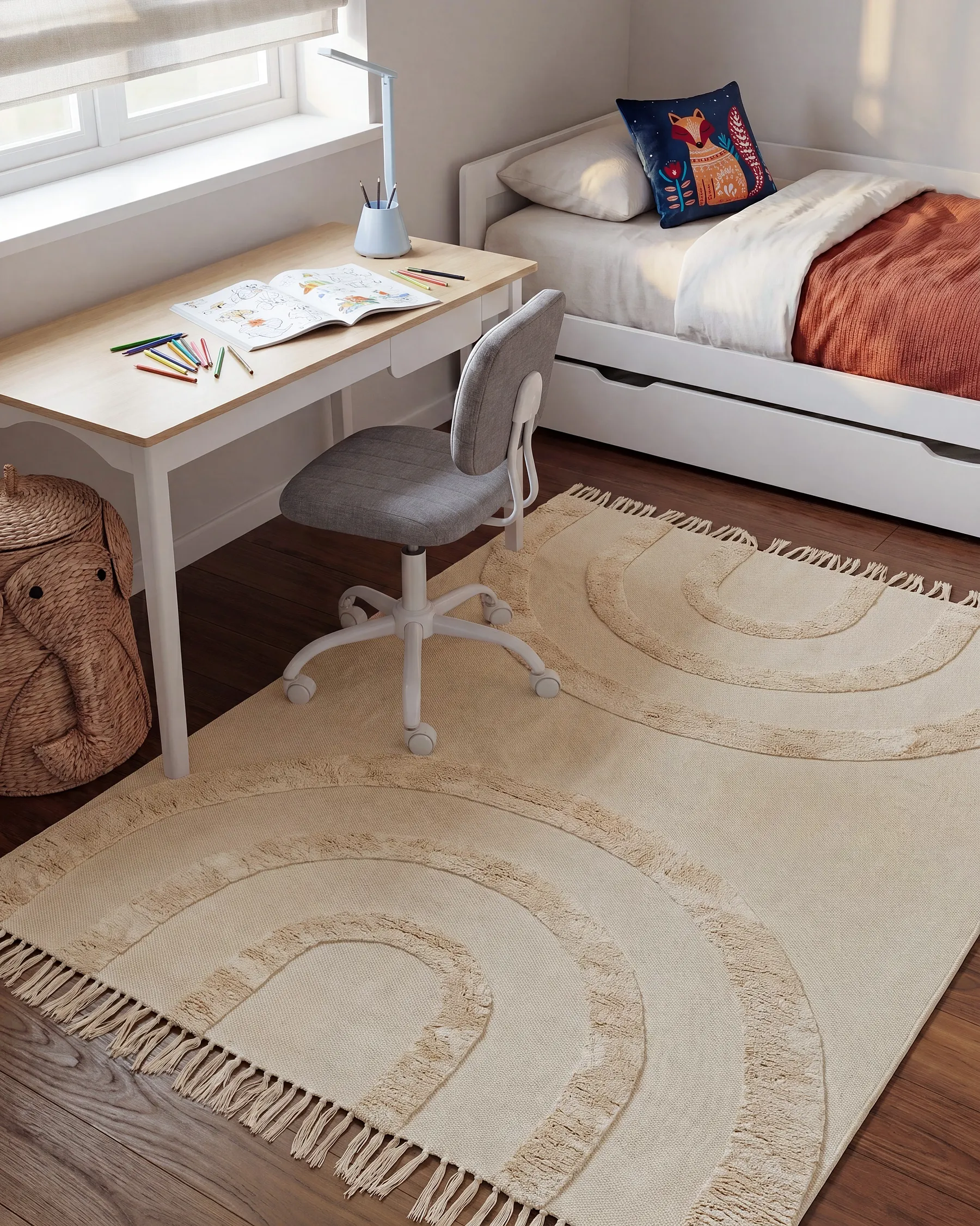 Barneteppe NAKO  Beige 140 x 200 cm Bomull_1135352