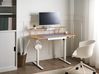 Elektrisk justerbart skrivebord WILBANKS 120 cm 60 cm med USB-inngang Lysebrun/hvit