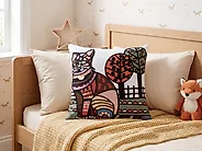 Throw Cushion MEHSANA 50 x 50 cm Boucle Multicolour Animal Pattern_1178890