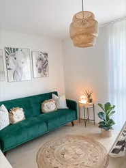 Sofa Bed 3 Seater SENJA Velvet Emerald Green_813755
