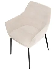 Set of 2 Dining Chairs BOWDON Chenille Light Beige_1040044