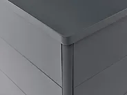 Oppbevaringsboks KYMI 136 cm 55 cm Metall med hjul Mørkegrå_1173673