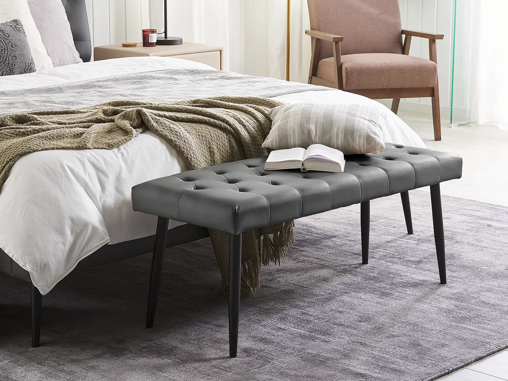 Upholstered Bench ESSONNE Faux Leather Grey