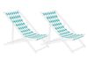 Set of 2 Sun Lounger Replacement Fabrics ANZIO/AVELLINO 113 x 44 cm Turquoise