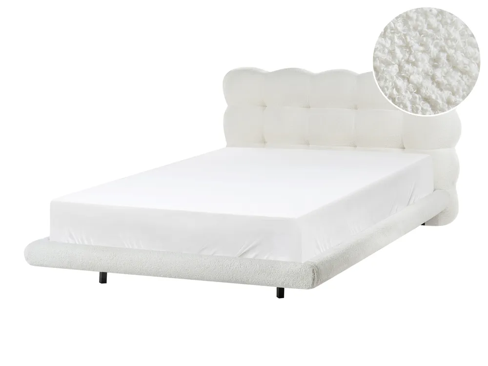 Bed Boucle SOULISSE 120 x 200 cm (EU Small Double) Off-White