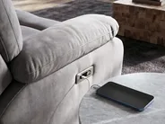 Electric Recliner Sofa 2 Seater BERGEN Velvet Grey_1080318