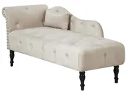 Vänstervänd schäslong IVRY Sammet Ljusbeige_929206