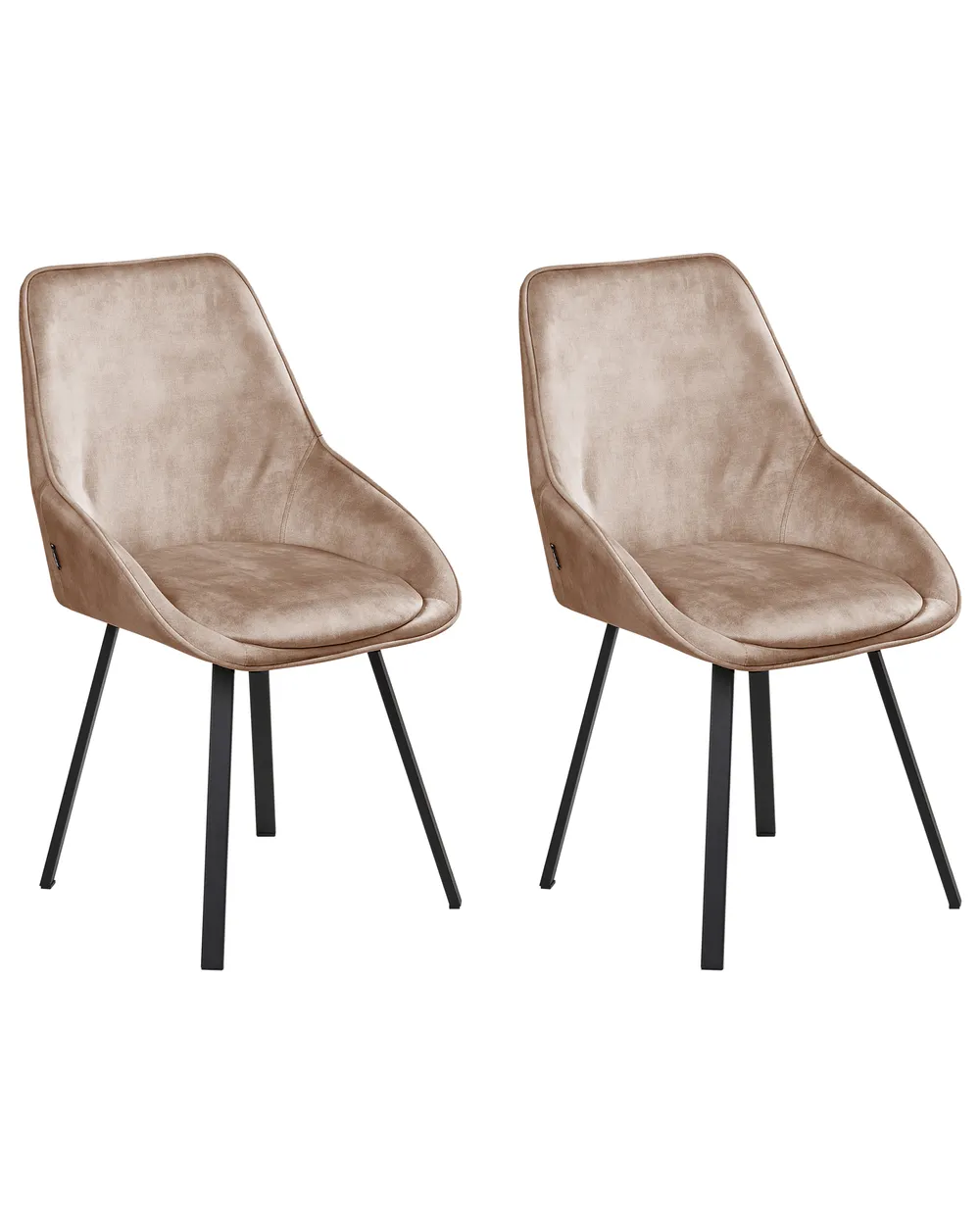 Set of 2 Dining Chairs TERLTON Velvet Beige