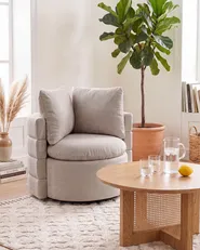 Svängbar fåtölj RANDERS med förvaring Beige_1087936