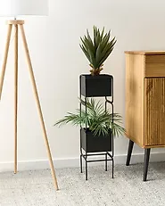 Plant Stand COTINUS 20 cm Metal Black_1183455