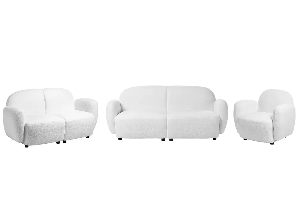Living Room Set 6 Seater JULE Boucle Off-White_1145688