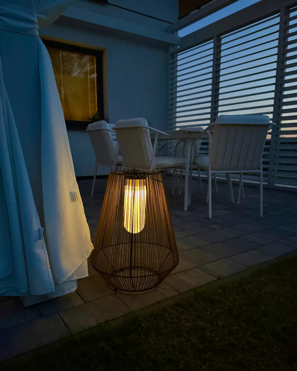 Solar Powered Lantern LUSWISHI 68 cm Natural_1074589