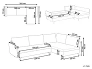 Corner Sofa Bed 3 Seater KOGE with Storage Fabric Brown Left Hand_1087977