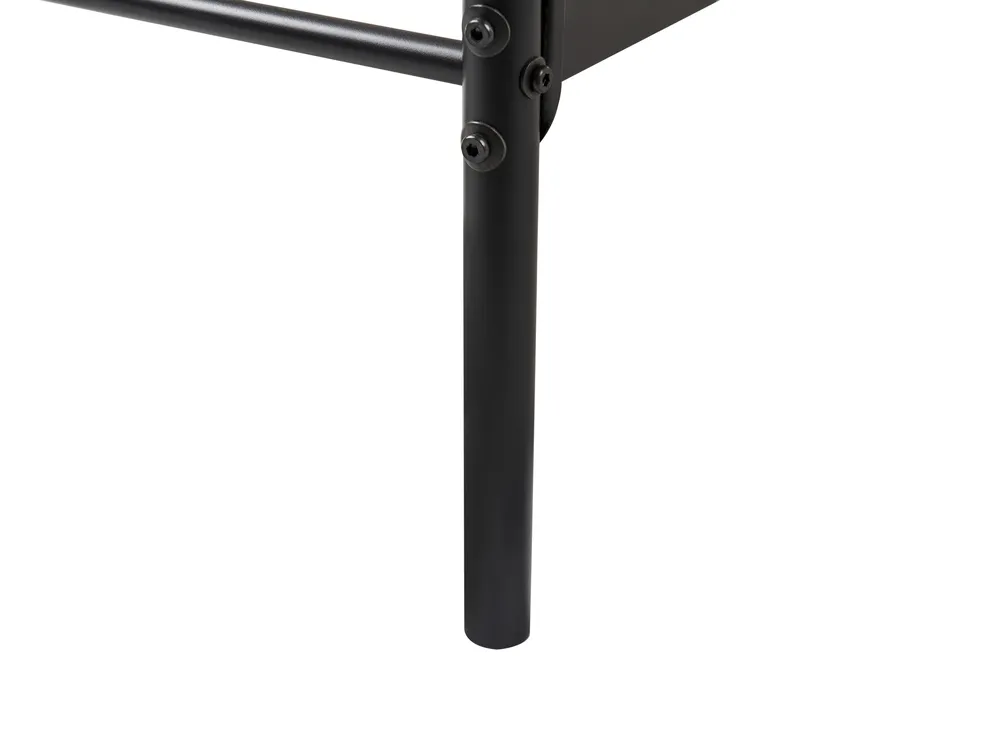 Four Poster Bed Metal SORMERY 90 x 200 cm (EU Single) Black_960892