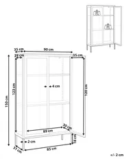 Vitrinskåp i glas NASH 90 cm Metall Vit_850367