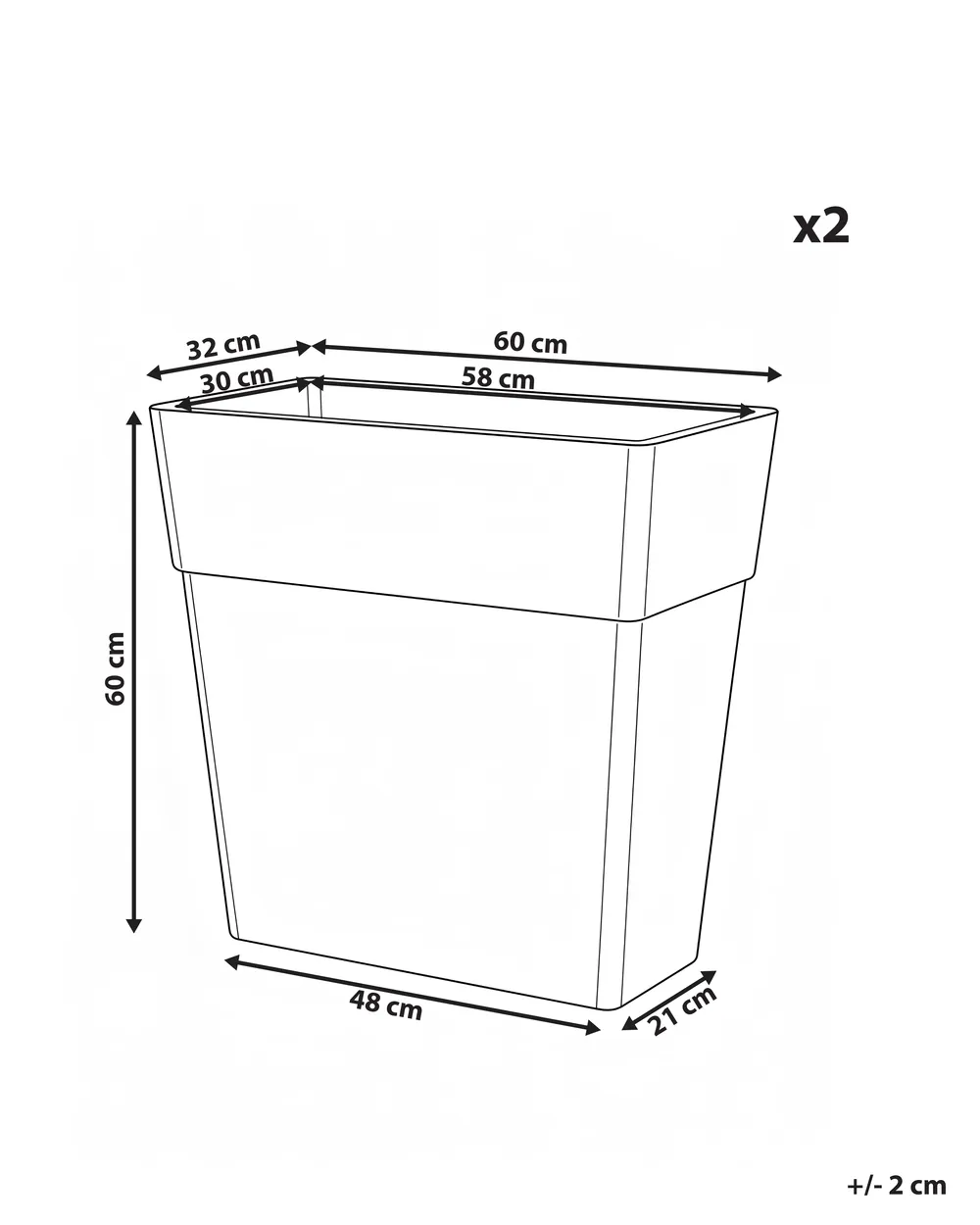 Set of 2 Plant Pots NIGELLIA 42 cm Off-White_1123870