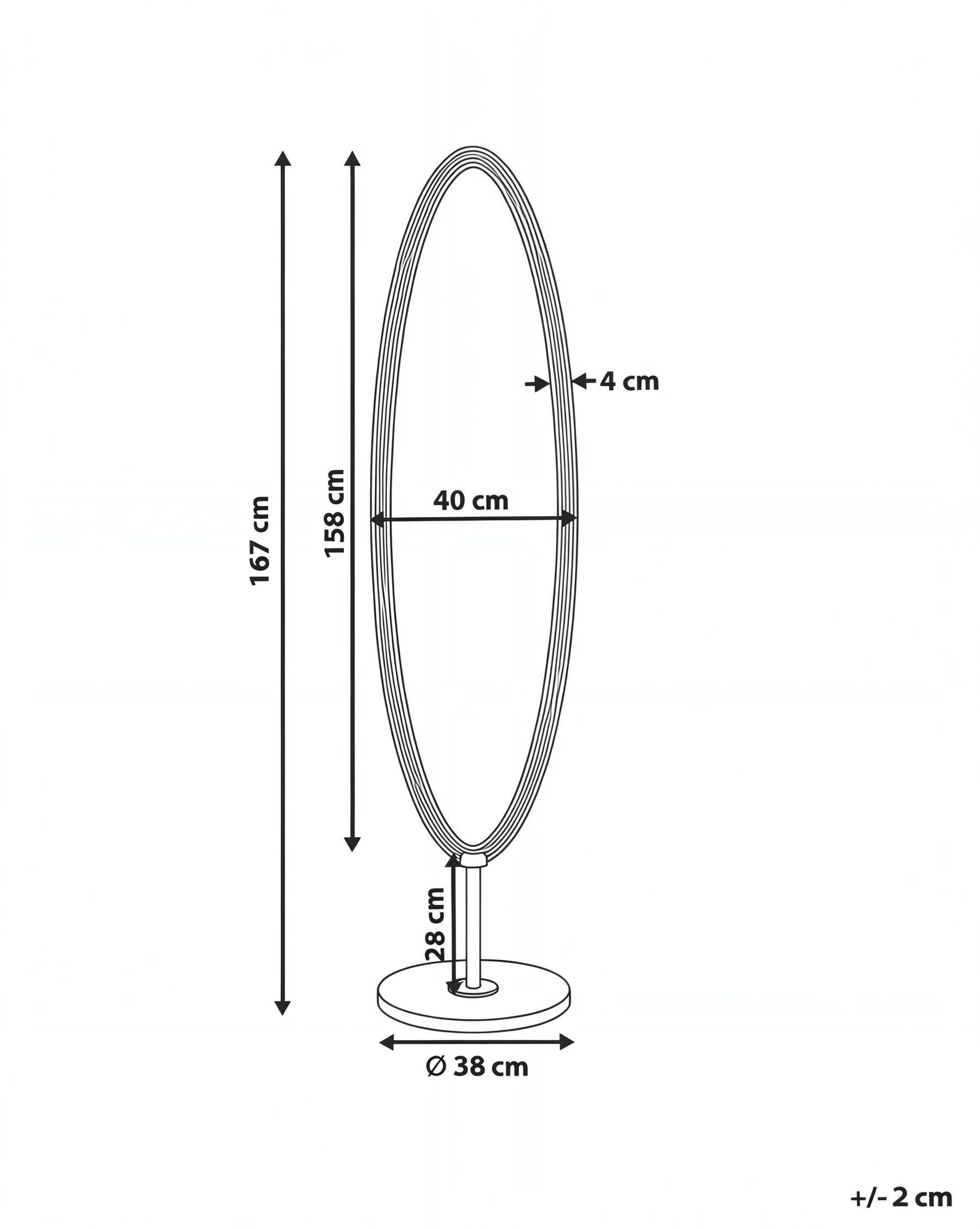 Standing Mirror LOUVIGNY 167 cm Black_1120739