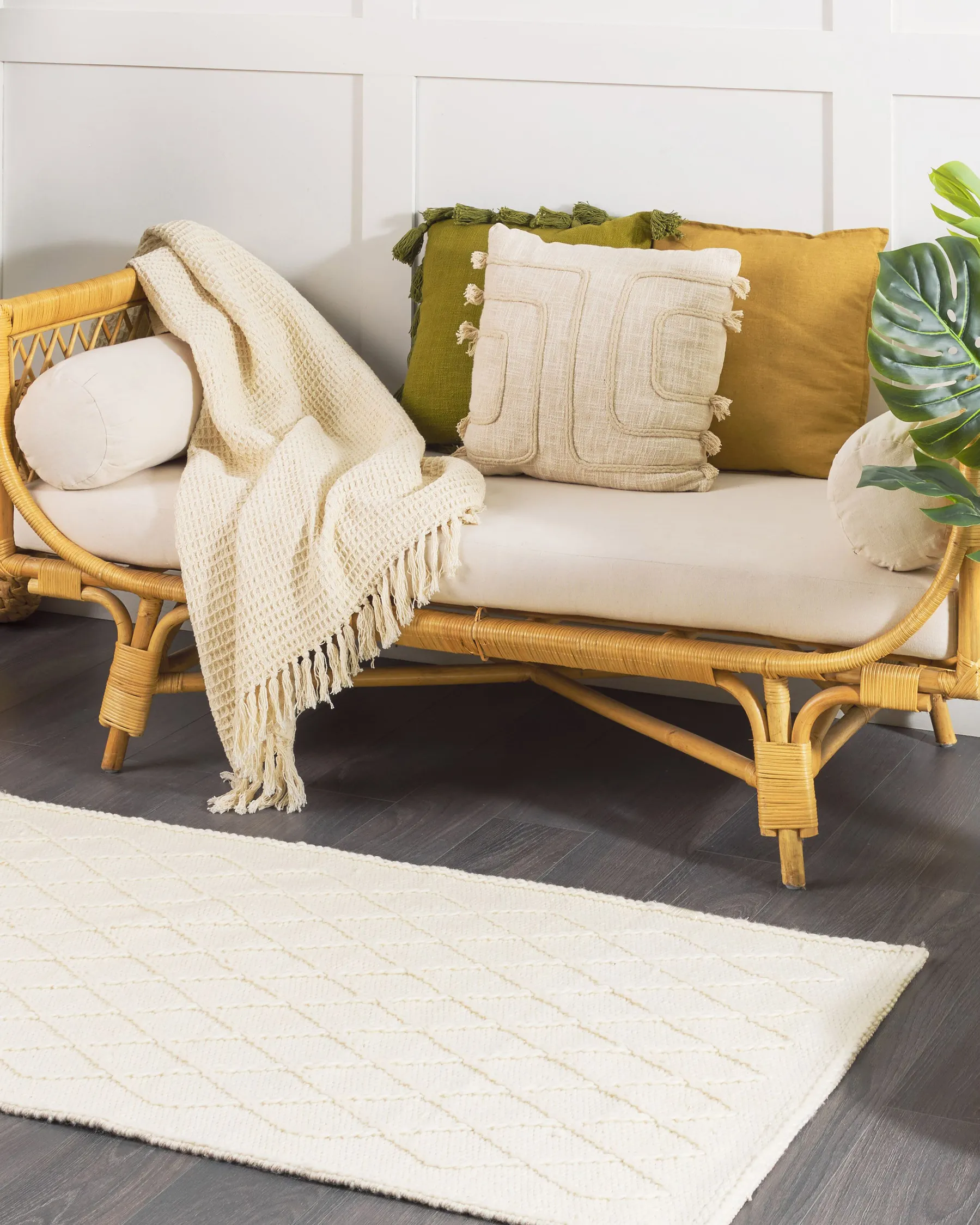 Matta ERZIN Off-White 80 x 150 cm Ull_736133