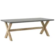 Garden Dining Set with Benches 6 Seater OLBIA Concrete Grey_771421