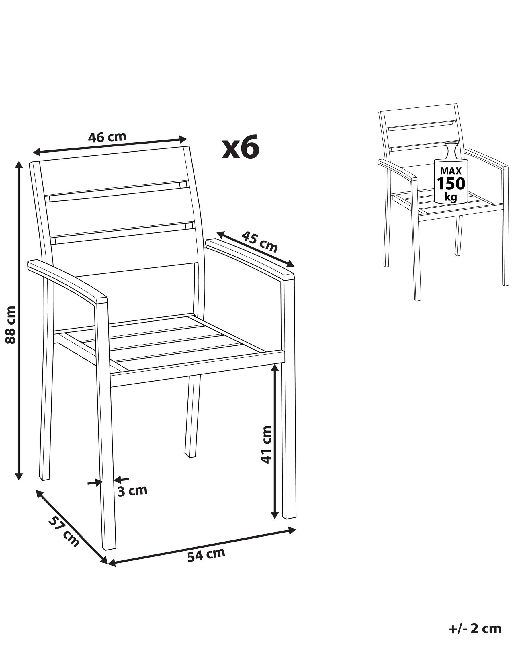 Set of 6 Garden Chairs VERNIO White_772093
