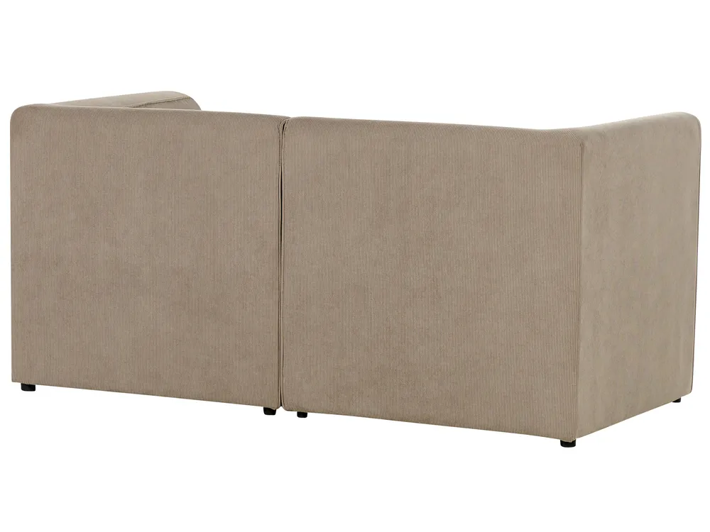 Modular Sofa 2 Seater LEMVIG Corduroy Taupe_875296