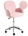 Desk Chair PRIDDY Boucle Pastel Pink
