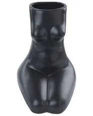 Flower Vase PYRGOS 22 cm Ceramic Black_845104