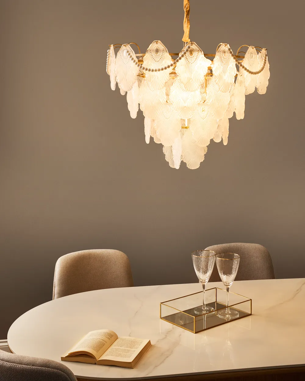 Chandelier ACARIGUA Glass Brass