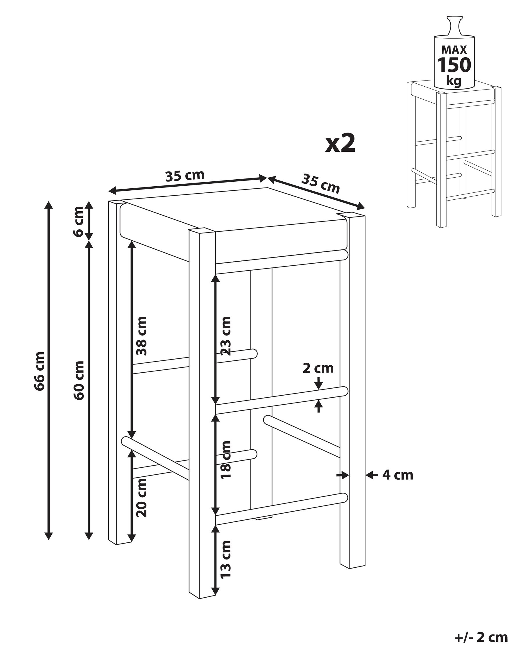 Set med 2 barstolar EMBRUN Trä Mörkbrun_1048695
