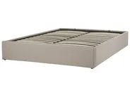 Ottoman Bed without Headboard DINAN Fabric Light Brown 160 x 200 cm (EU King Size)_1002179